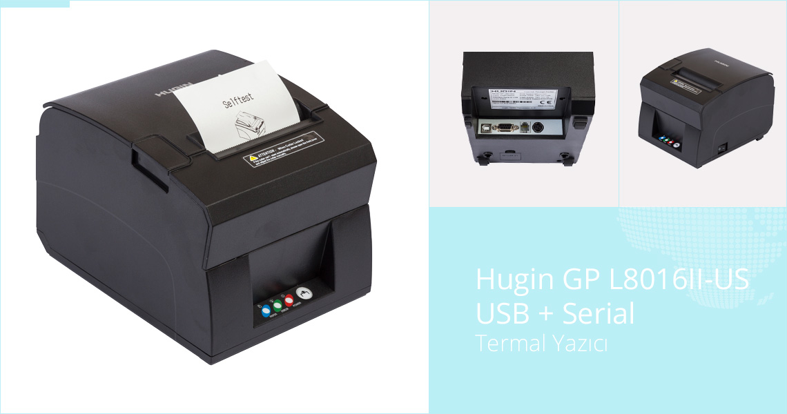 Hugin GP L8016II-US USB + Seri Termal Fiş Yazıcı
